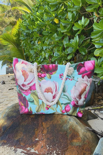 Large Beach Bag - Crimson Whisper