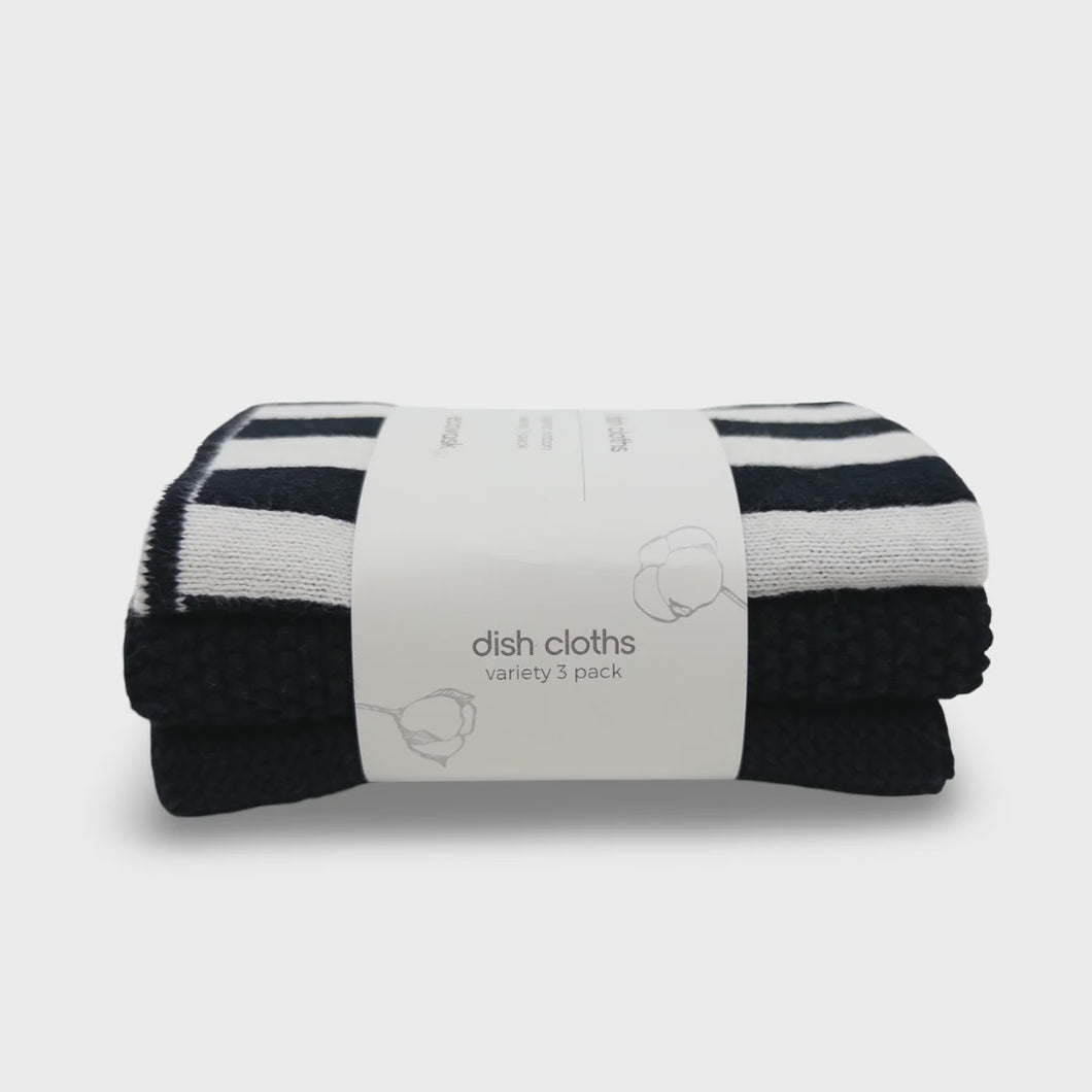 3pk Black/White Cloths