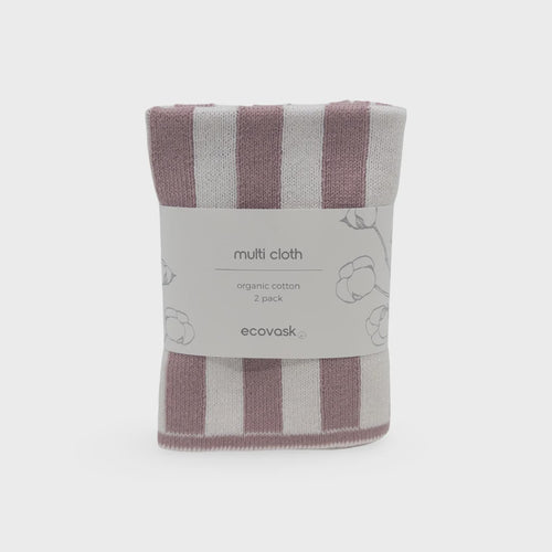 Multi Cloth 2pk - Orchid Stripe