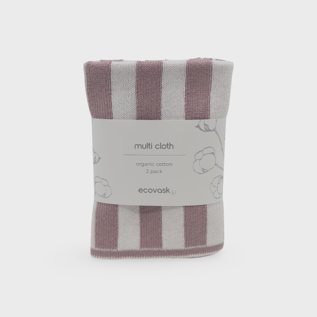 Multi Cloth 2pk - Orchid Stripe
