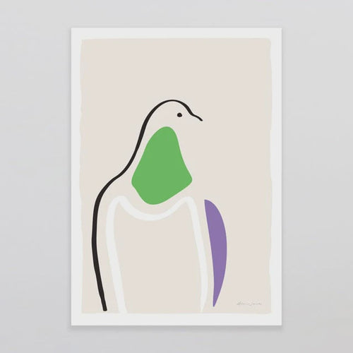 The Kereru Ink Bird, a stunning A4 art print by NZ artist Glenn Jones. Our native wood pigeon, the Kereru, depicted in a free flowing ink style with splashes of green, purple, and white, will add a touch of New Zealand beauty to any space. Rosies Gifts, Mosgiel, Dunedin