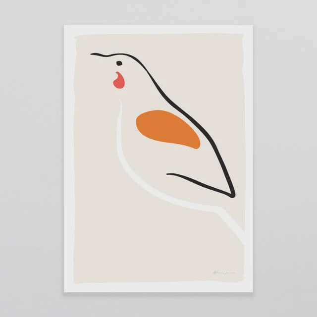 The Tīeke Ink Bird, a stunning A4 art print by NZ artist Glenn Jones. Our native saddleback, the tīeke, depicted in a free flowing ink style with splashes of orange, red, and white, will add a touch of New Zealand beauty to any space. Rosies Gifts, Mosgiel, Dunedin