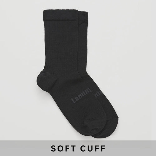 Black Rib Soft cuff Socks