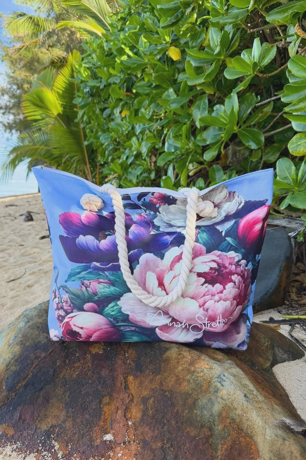 Large Beach Bag - Petal Poem