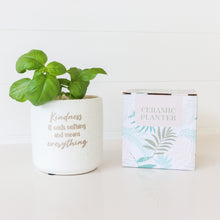 "Kindness" Positive Pot by Splosh. They are back and better than ever! Inspired by the growing demand for plant-related products. Rosies Gifts, Mosgiel, Dunedin for flower vases, plant pots and artificial flowers.