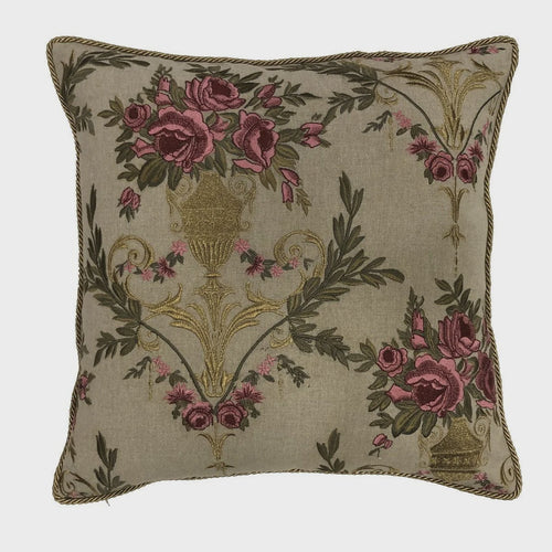 Pink / Gold Chambray Cushion