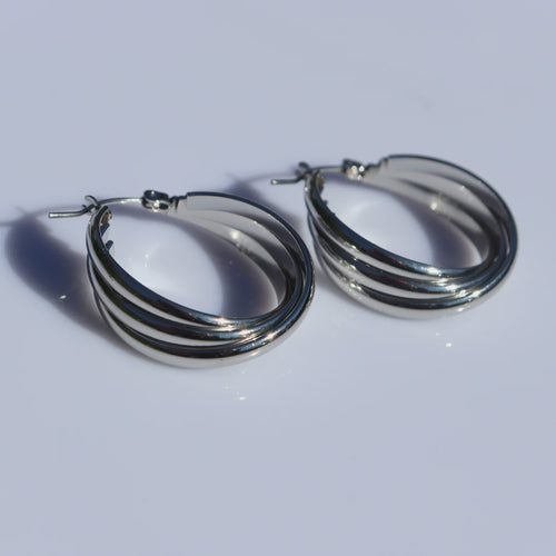 Triple Ring Hoop Earring