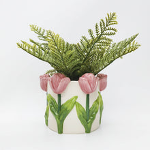 Tulip Planter Pink & White