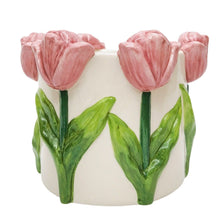 Tulip Planter Pink & White