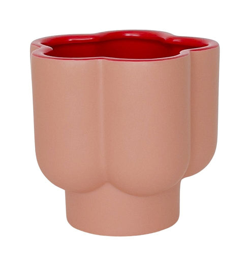 Groovy Planter - Pink/Red