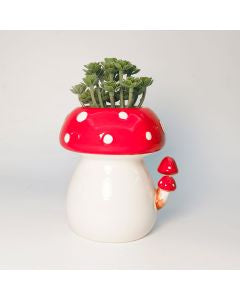 Toadstool with Toadstools Planter
