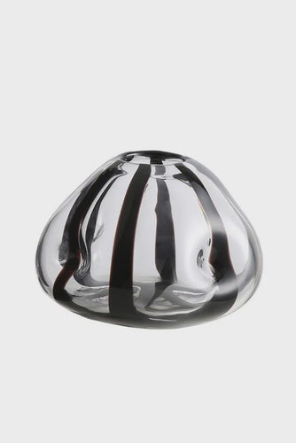 Black Stripe Glass Vase