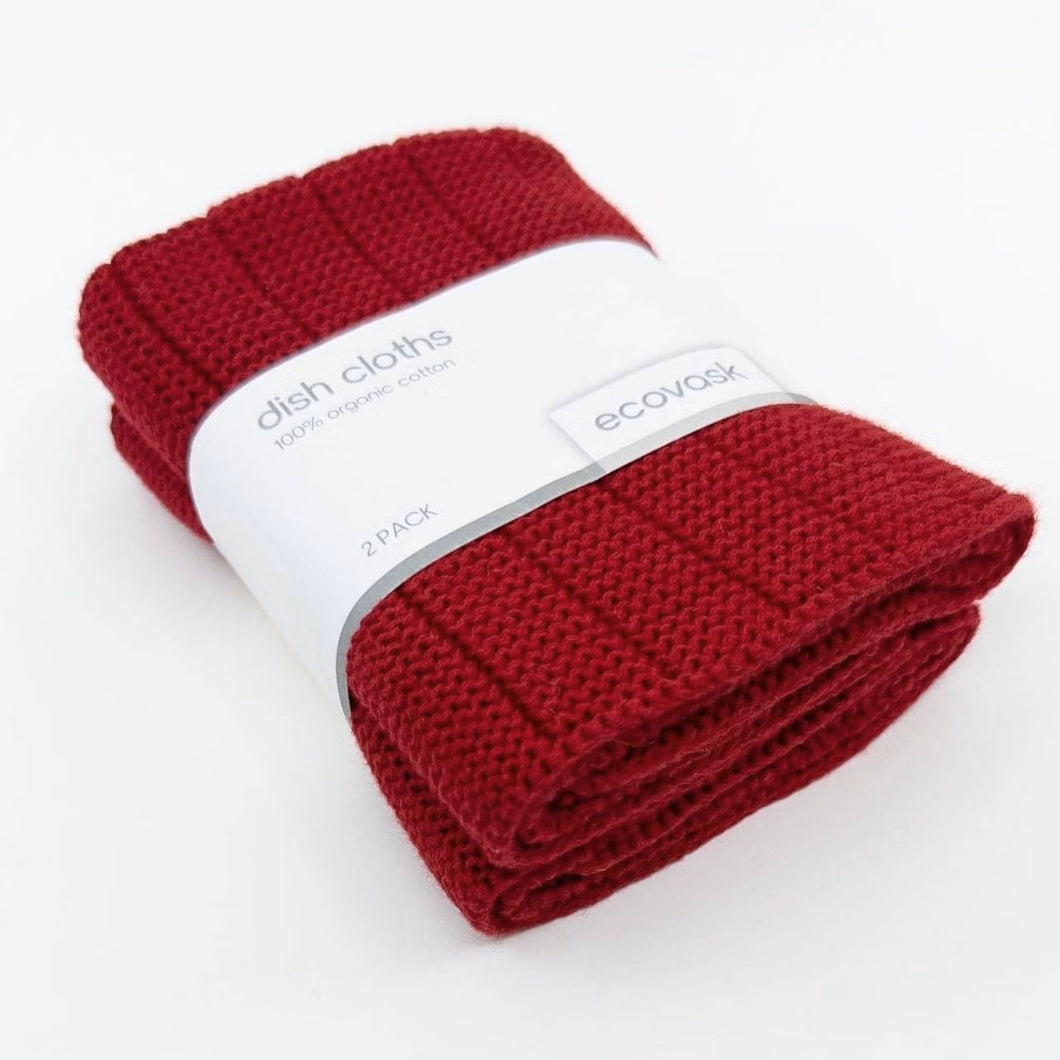 2pk dish cloth - Deep Red