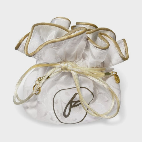 Satin Jewellery Pouch - White