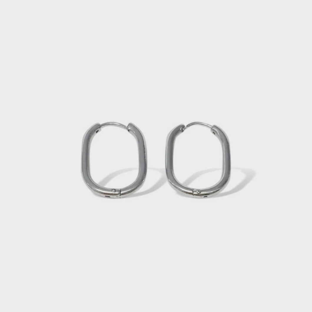 Silver Oblong Earrings