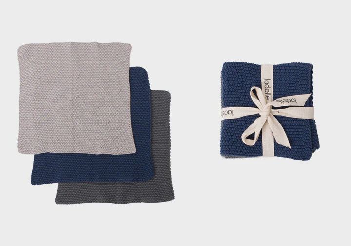 Knitted Dish Cloth - Navy