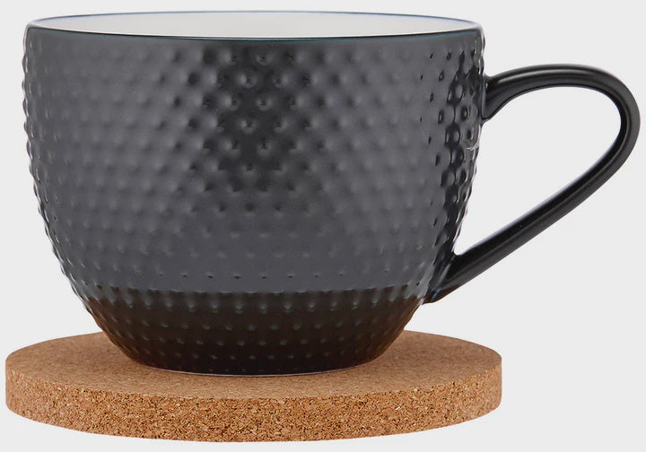 Adobe Charcoal Mug & Coaster Set