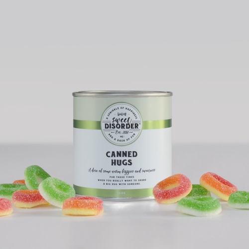Canned Hugs Candy Tin