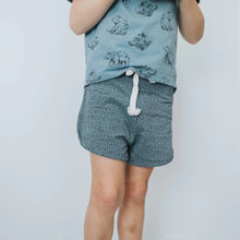 Buck & Baa Ash Spots Shorts. The cutest, comfiest shorts with handy little pockets for little hands. Organic cotton shorts for baby, infant & children's clothing.  6 Months to 5 Years.  Child birthday, Boy shorts or girl shorts.  Rosies Gifts & Homeware, Mosgiel Dunedin have children's clothing for you.