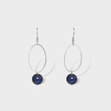 Blue Vein & Silver Earrings