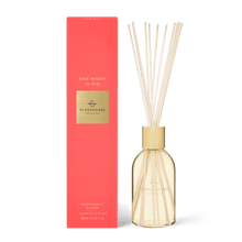 Glasshouse Fragrances - One Night in Rio, PASSIONFRUIT & LIME - 250mL Fragrance Diffuser. Rosies Gifts Mosgiel, Dunedin. Passionfruit and lime are effervescent, like vibrant dancers. Melon keeps things sweet.