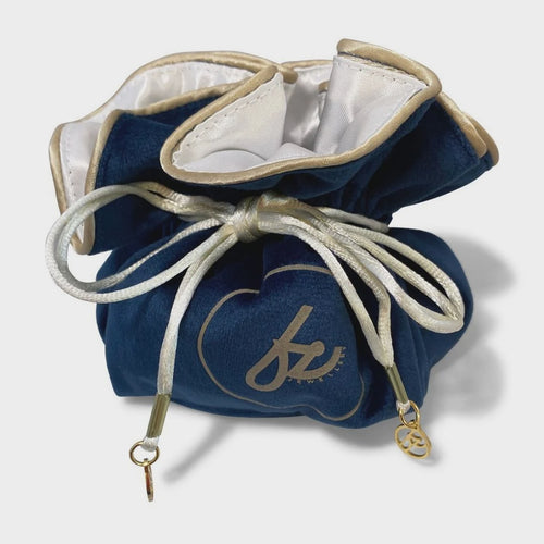 Satin Jewelry Pouch - Blue Velvet