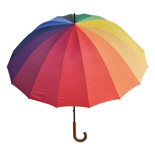 Rainbow Umbrella Large 16 Panel Auto Easy Open Curved Handle Brighten up grey days with the Legami Rainbow Umbrella.  Rosies Gifts & Homeware, Mosgiel, Dunedin for your quality gifts and practical items for home/work.