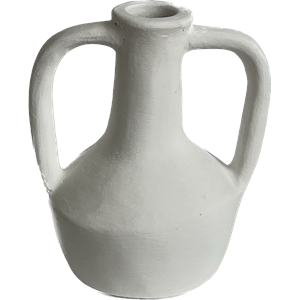 Levana Vase Two Handles White 19x18x13cm