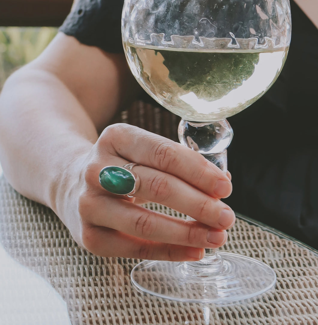 Malachite Oval Ring