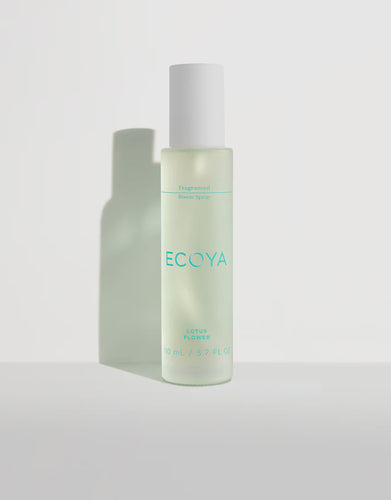 ECOYA Lotus Flower Room Spray. 110ml Room Spray is available in three iconic ECOYA fragrances, Guava & Lychee Sorbet, French Pear, Lotus Flower.   Rosies Gifts and Homeware, Mosgiel, Dunedin has your Ecoya room and body fragrances, including candles, diffusers, room spray and more.
