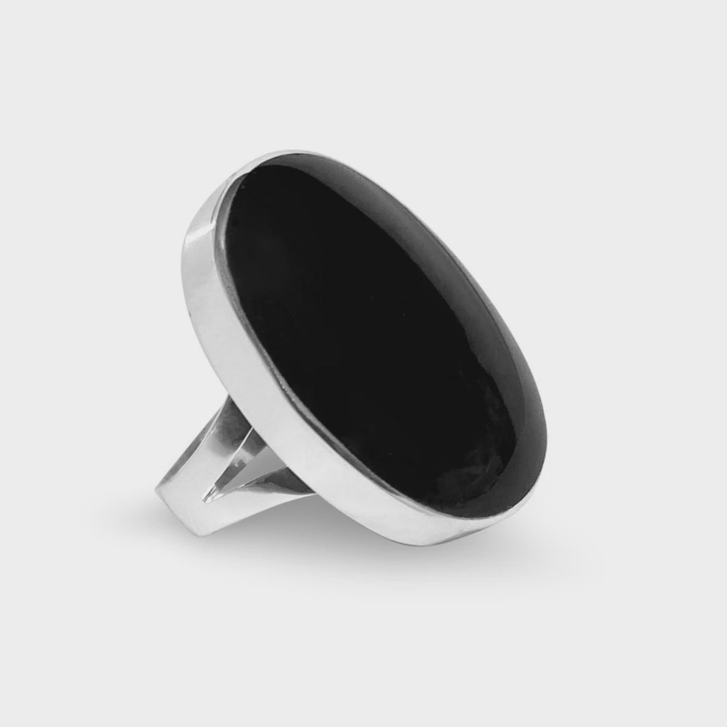 Black Onyx Oval Ring