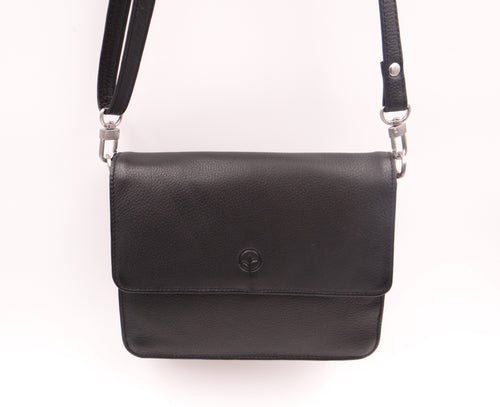 Genuine Leather Structured Medium Cross Body/ Shoulder Bag Adjustable/Detachable Strap Secure Dome Fastening Front Double Internal Compartment Internal Zip Pocket, Rosies Gifts & Homeware, Mosgiel, Dunedin for leather bags and accessories.